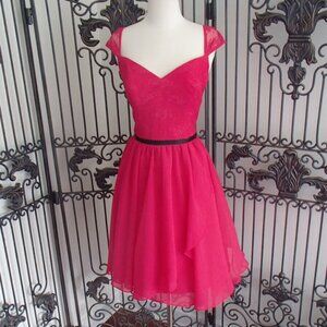 Beautiful fit and flare cocktail hot pink dress Size 10